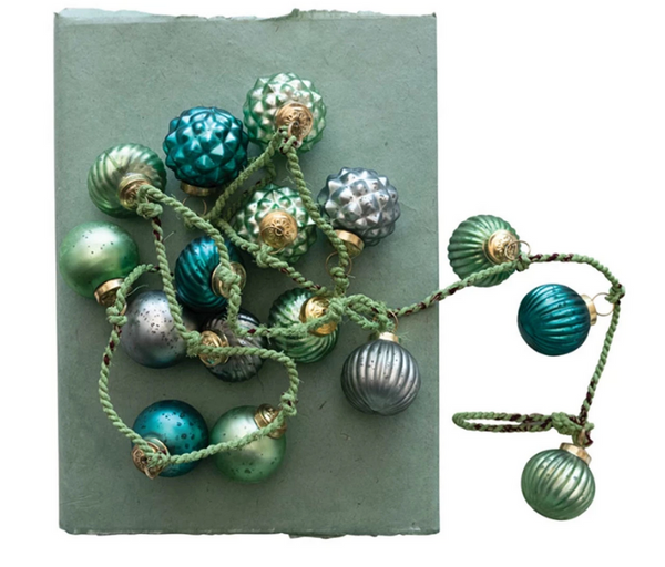 Bubble Glass Garland Blue/Green - Storied Home