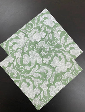 Napkin Print Sage Green Set of 4