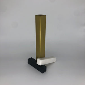 Marble and Brass Candle Holder Large