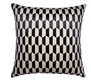 Onyx and Ivory Geometric Pillow