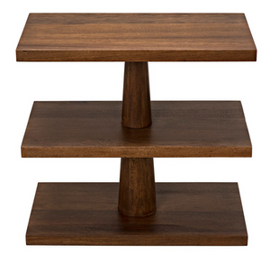 Side table, 3 tier, dark walnut