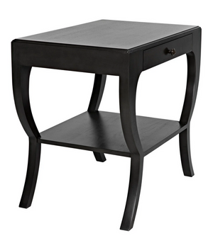 Side table with drawer and curved legs