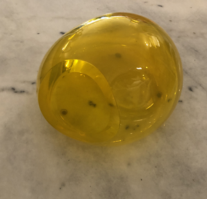 Orfeo Yellow Glass Stone Original Decorative Object