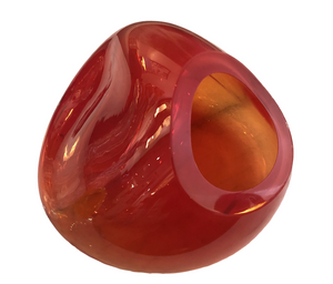 Orfeo Red Glass Stone Original Decorative Object