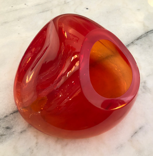 Orfeo Red Glass Stone Original Decorative Object